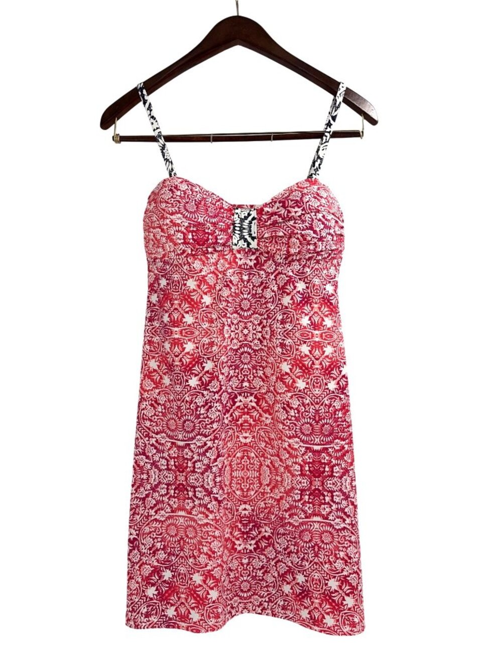 Tommy Bahama Womens Small Red Paisley Floral Adjustable Cover Up Swim Dress
